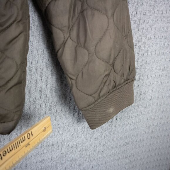 Military Quilted Bomber Jacket Mens Small Green Fleece Lined - Picture 4 of 10